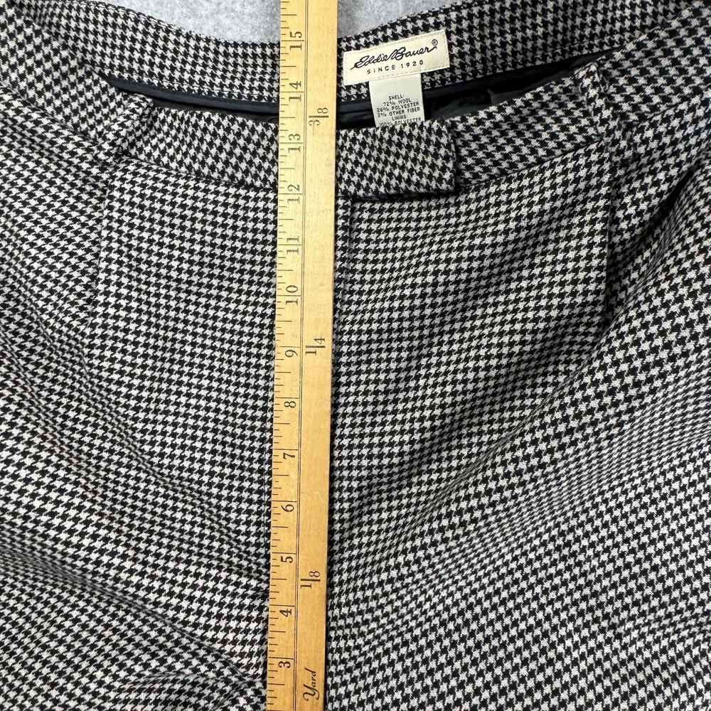 VTG 90s Eddie Bauer Houndstooth Wide Leg Pants Womens 16 Wool Blend Pleated - Picture 5 of 9